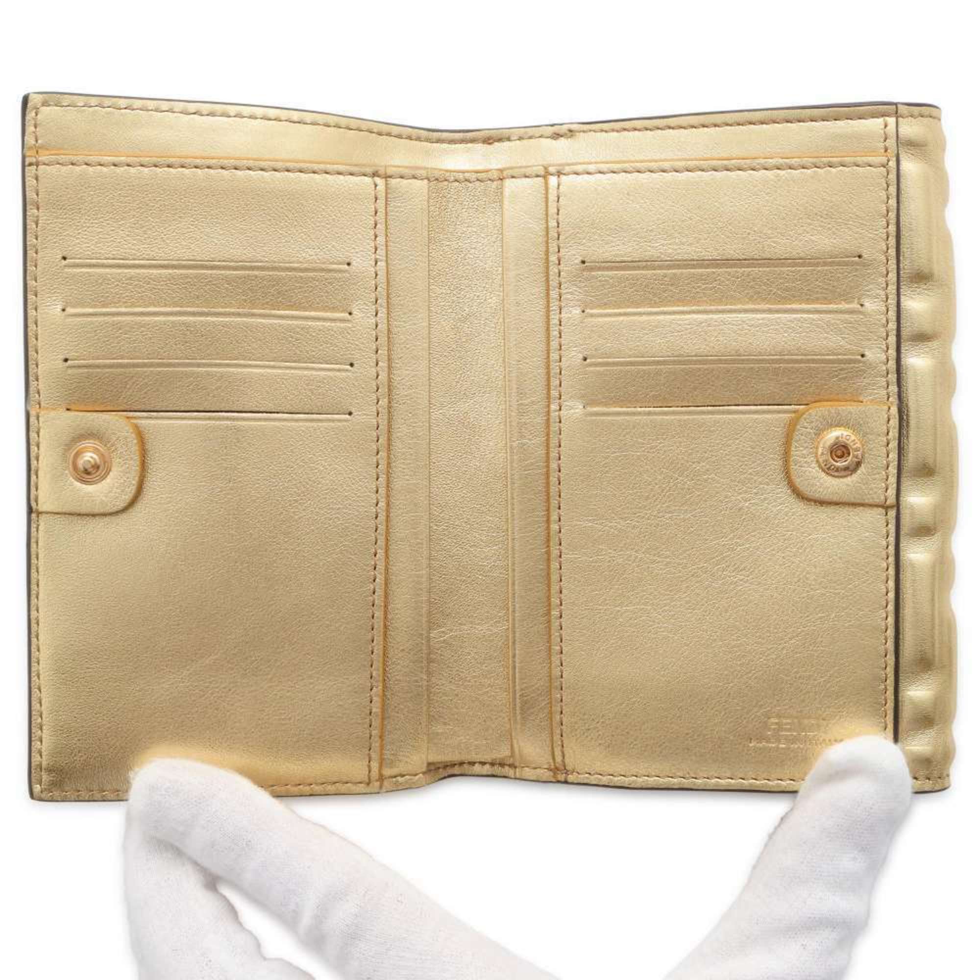 Fendi Bi-fold Wallet Embossed FF 8M0419 FENDI Gold