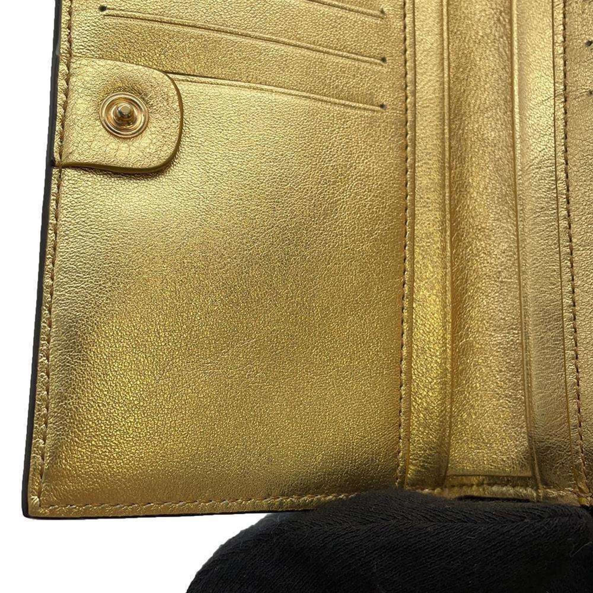 Fendi Bi-fold Wallet Embossed FF 8M0419 FENDI Gold