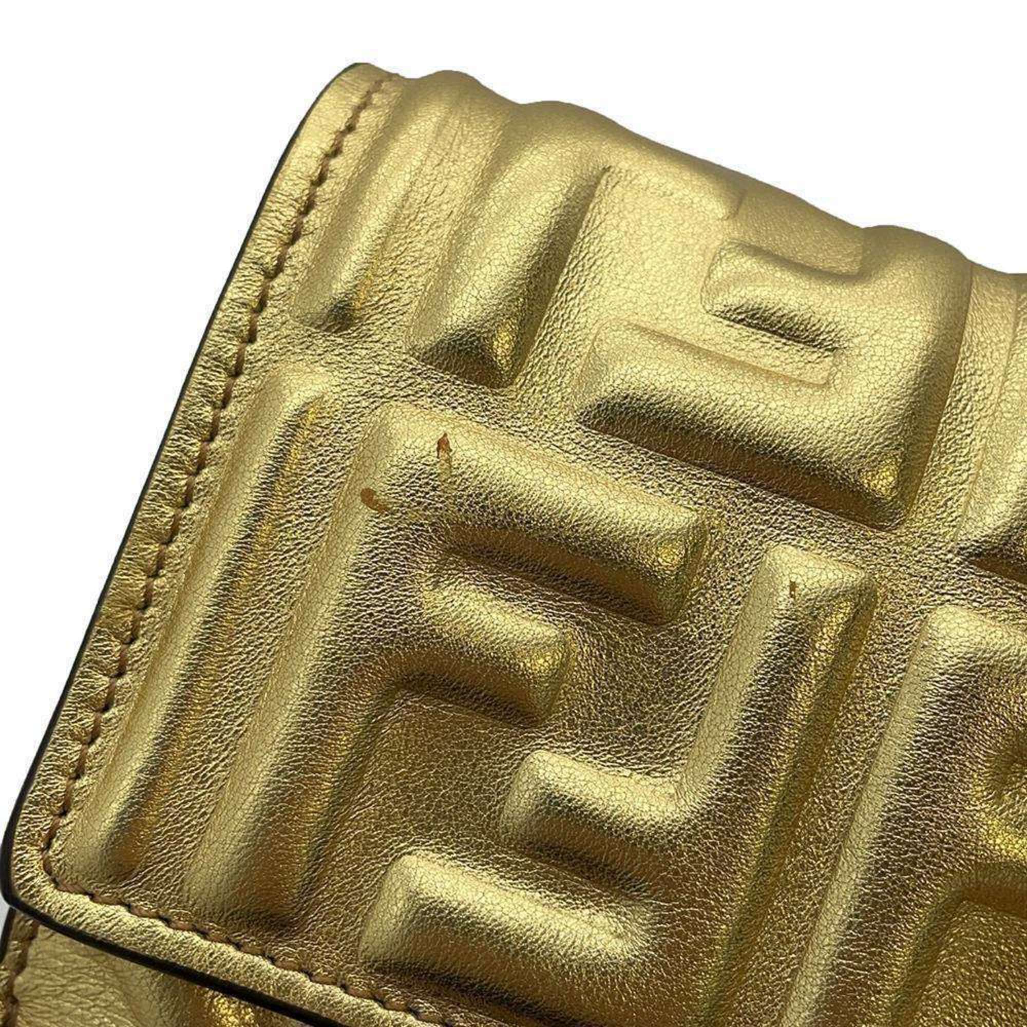 Fendi Bi-fold Wallet Embossed FF 8M0419 FENDI Gold