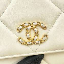 Chanel Chain Wallet 19 Coco Mark Matelasse Lambskin AP0957 CHANEL White