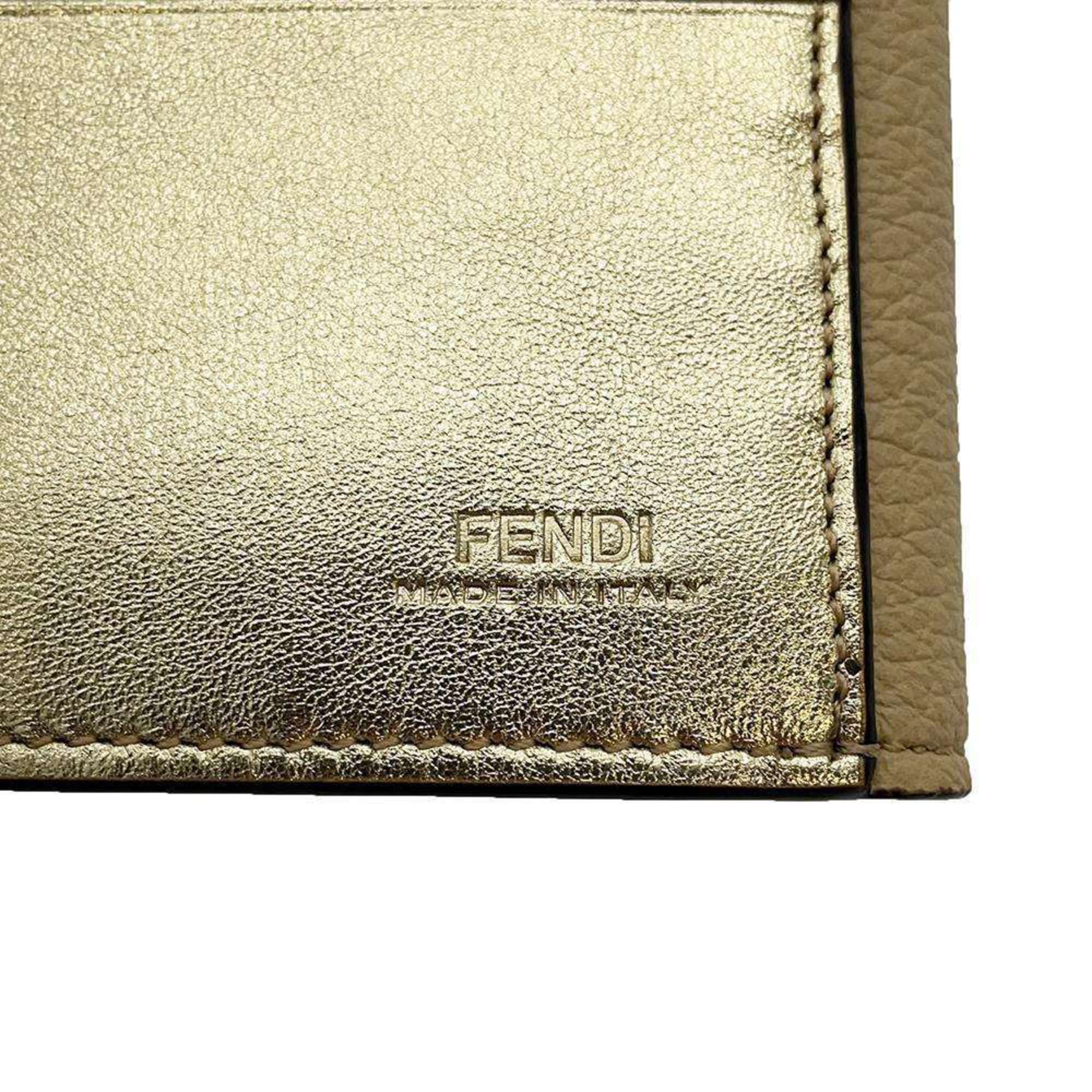 Fendi Tri-fold Wallet Peekaboo Selleria Compact Leather 8M0438 FENDI