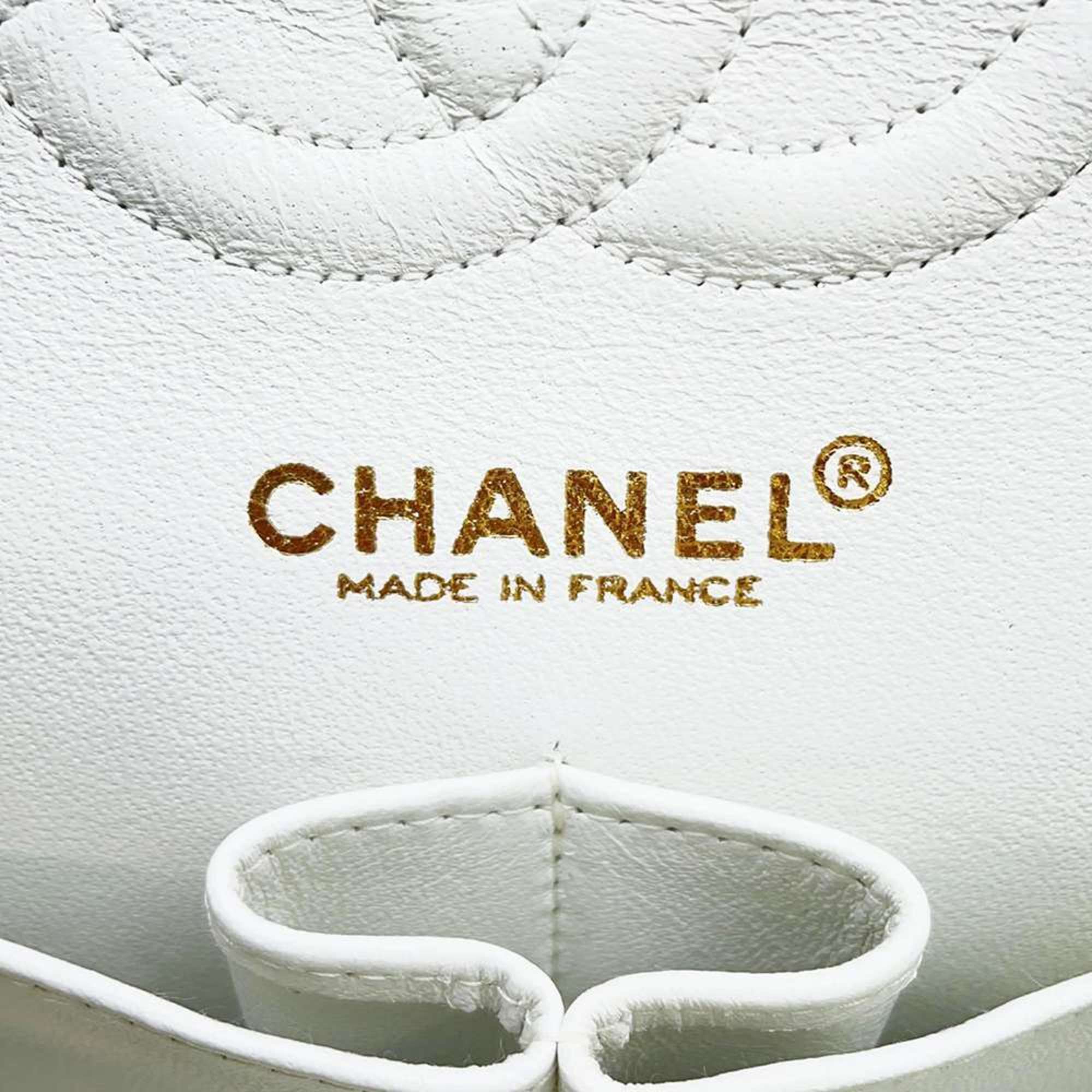 Chanel Chain Shoulder Bag Matelasse 23 Coco Mark Double A01113 CHANEL White