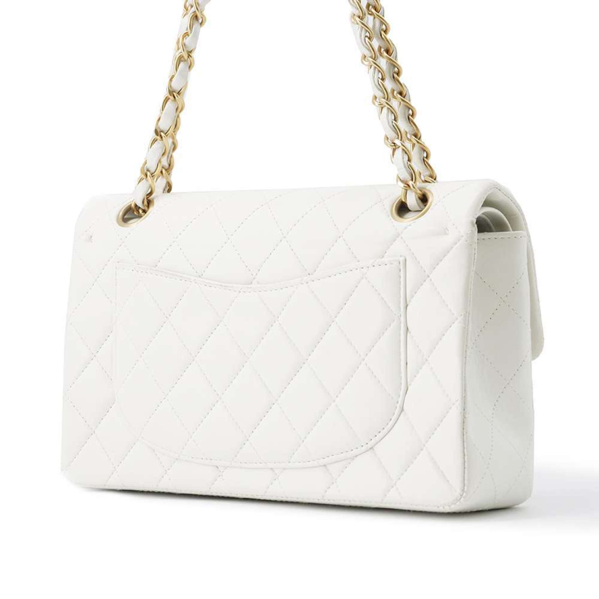 Chanel Chain Shoulder Bag Matelasse 23 Coco Mark Double A01113 CHANEL White