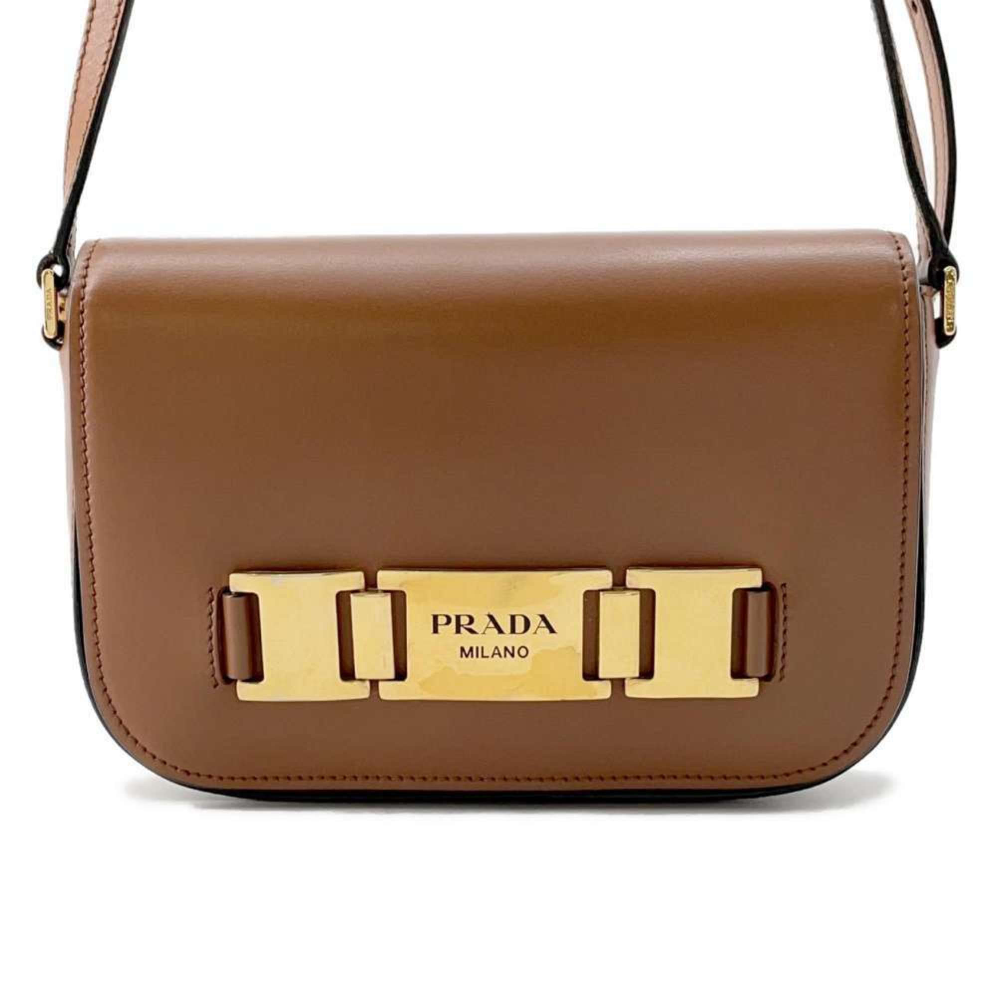 Prada Shoulder Bag Leather PRADA Brown