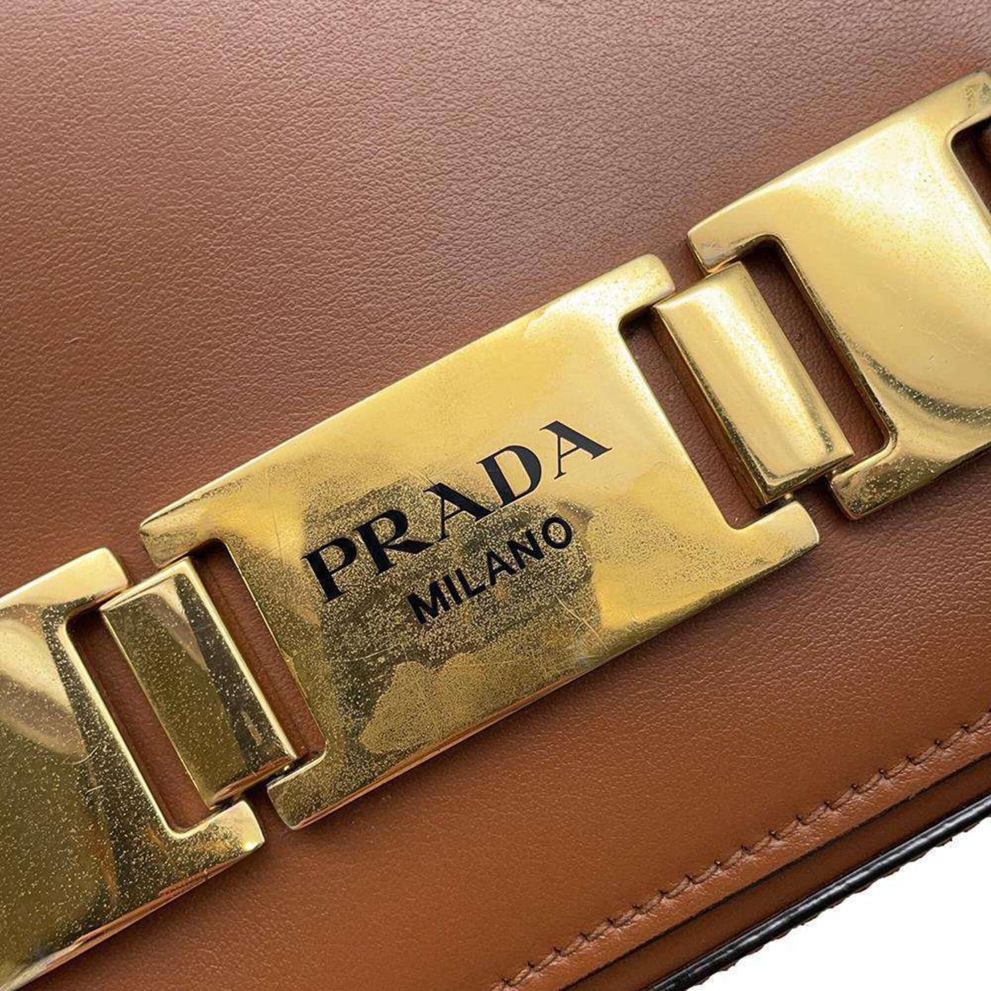 Prada Shoulder Bag Leather PRADA Brown