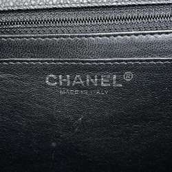 Chanel Chain Shoulder Bag Matelasse 30 Deca Single Flap Caviar Skin Double 2way Black