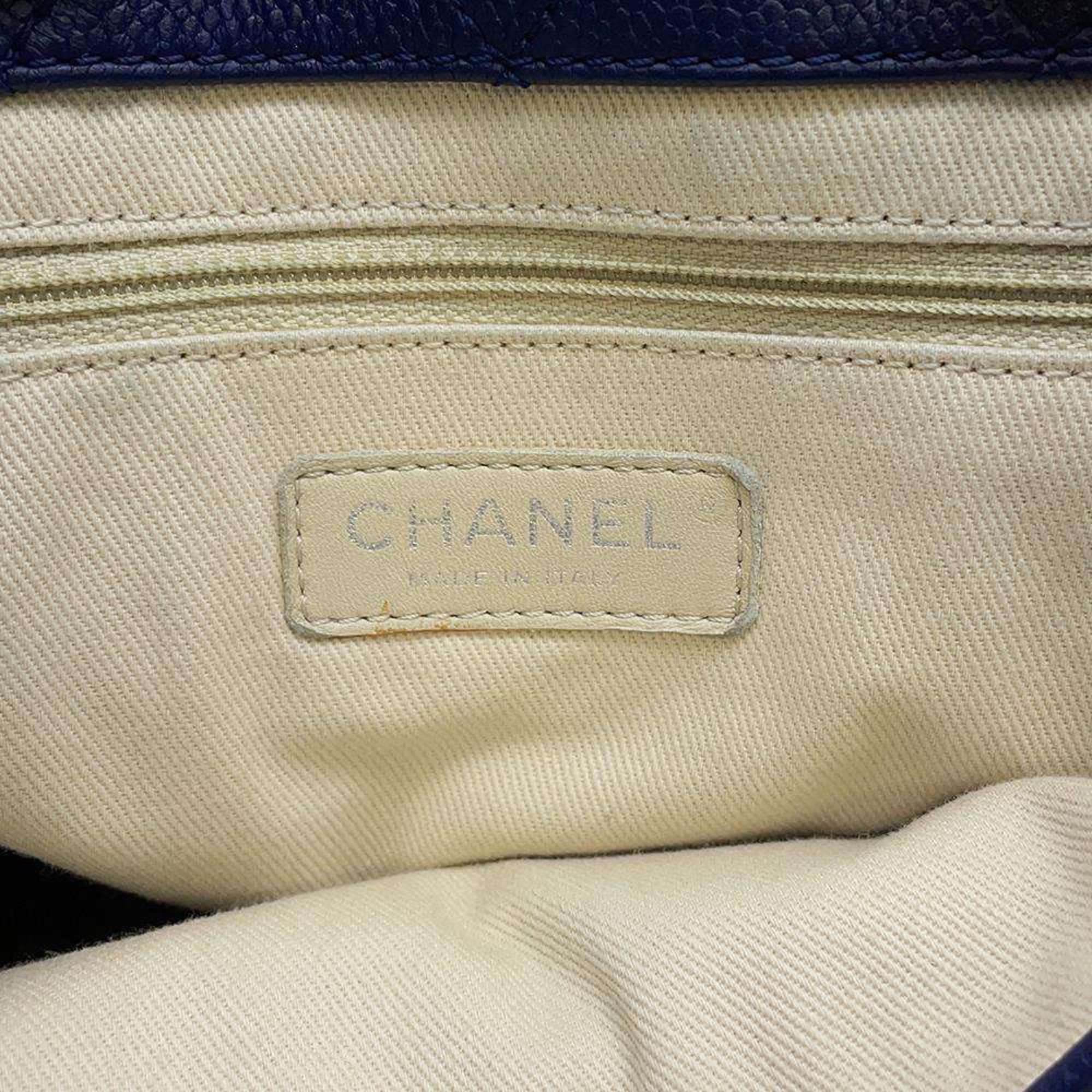 CHANEL Tote Bag Wild Stitch Coco Mark Caviar Skin