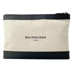 Balenciaga Clutch Bag Navy Clip M 373834 BALENCIAGA Beige Black