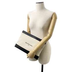 Balenciaga Clutch Bag Navy Clip M 373834 BALENCIAGA Beige Black