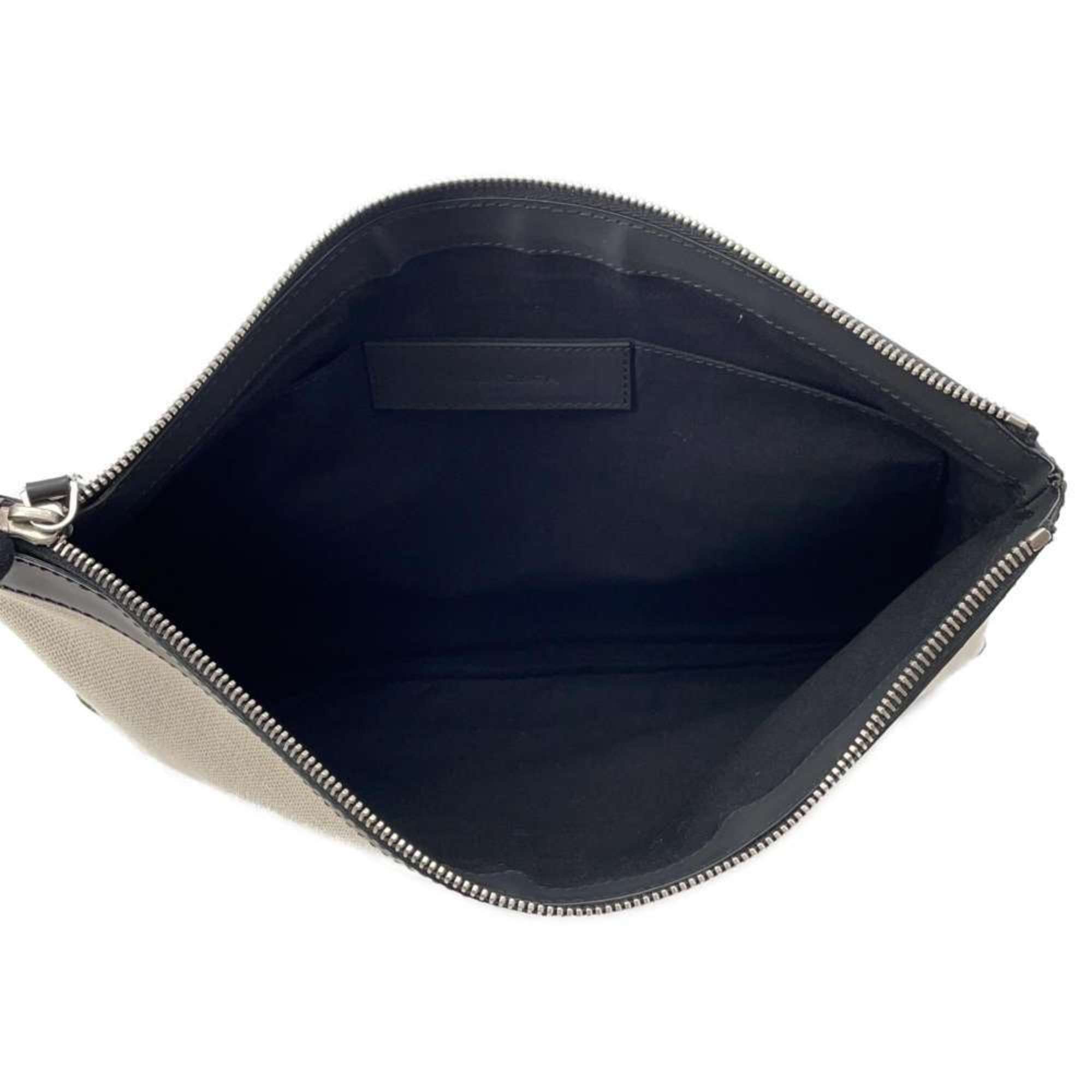 Balenciaga Clutch Bag Navy Clip M 373834 BALENCIAGA Beige Black