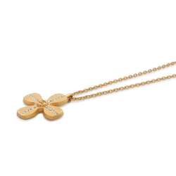 Chanel necklace clover motif rhinestone 01 C CHANEL