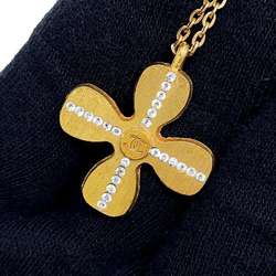 Chanel necklace clover motif rhinestone 01 C CHANEL