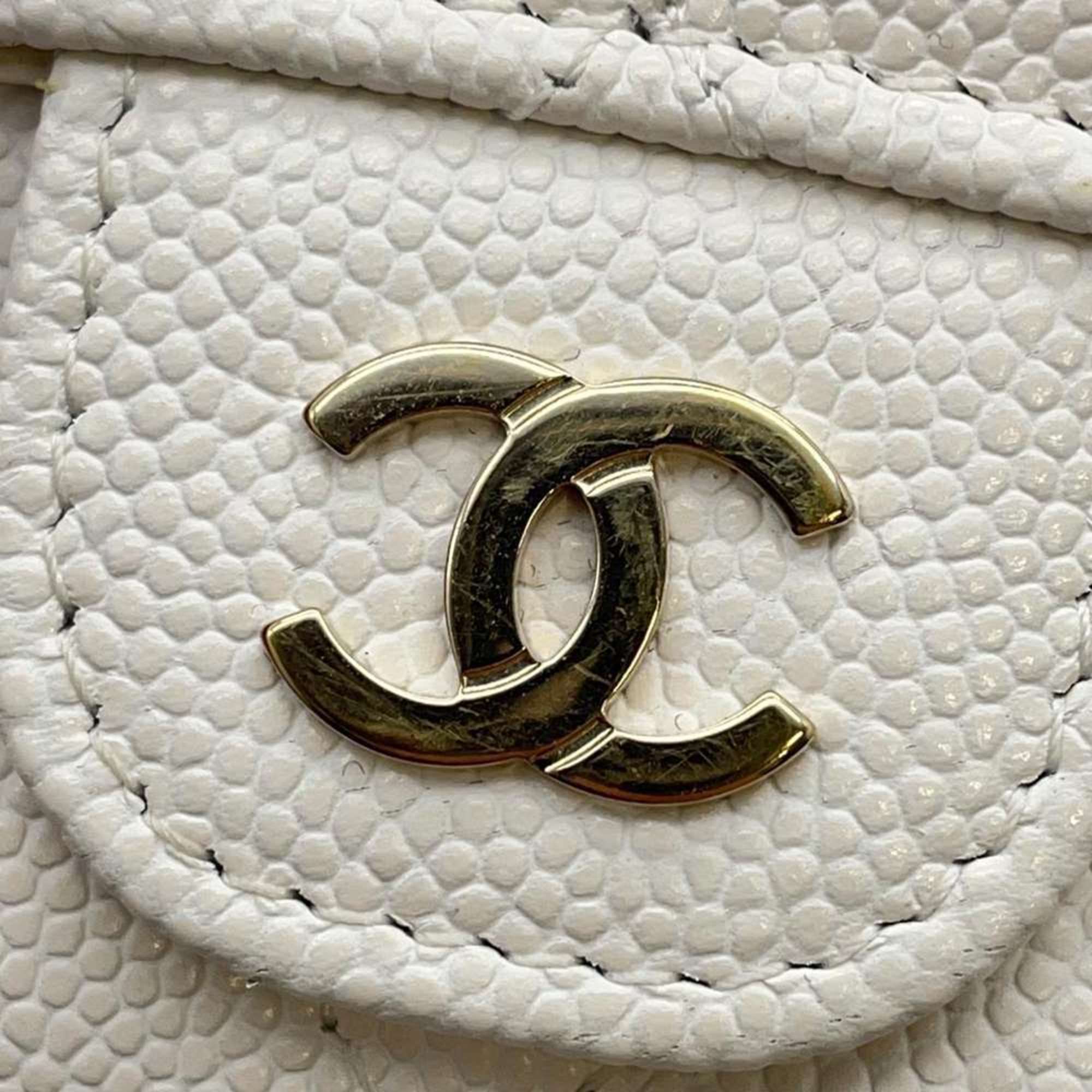 Chanel Tri-fold Wallet Matelasse Coco Mark Classic Small Flap AP0230 CHANEL White