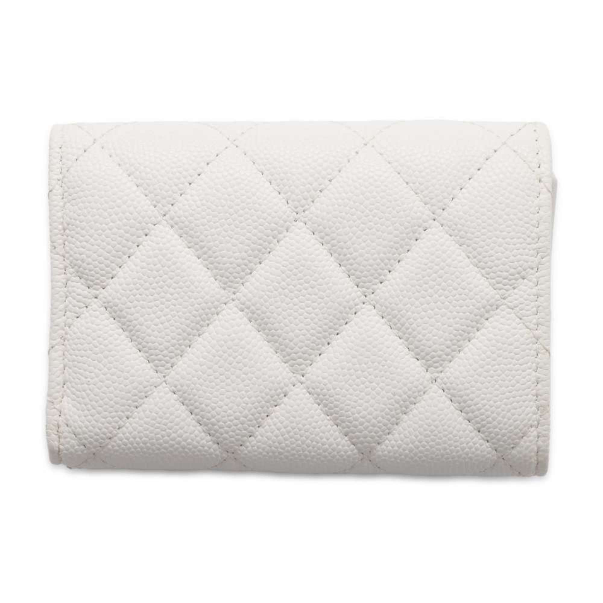 Chanel Tri-fold Wallet Matelasse Coco Mark Classic Small Flap AP0230 CHANEL White