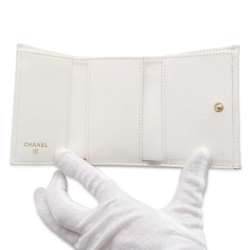 Chanel Tri-fold Wallet Matelasse Coco Mark Classic Small Flap AP0230 CHANEL White