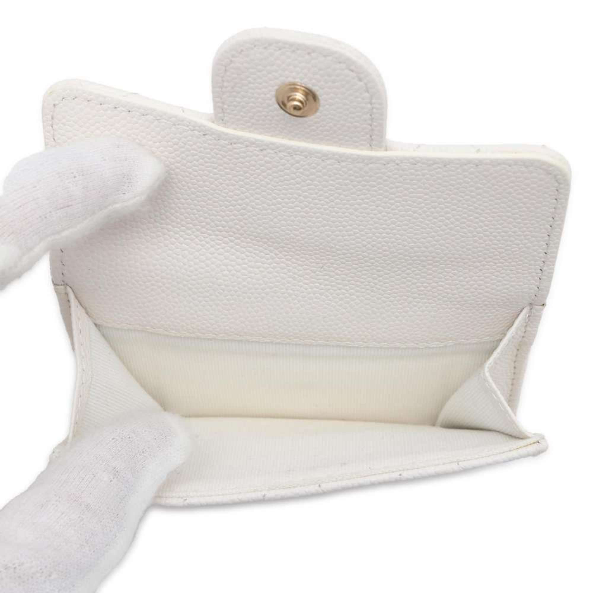 Chanel Tri-fold Wallet Matelasse Coco Mark Classic Small Flap AP0230 CHANEL White