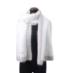 Chanel scarf Angora CHANEL stole white