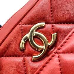 Chanel handbag, matelasse, coco mark, bowling bag, lambskin, CHANEL 2way shoulder bag