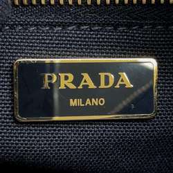 Prada handbag raffia canvas 1BG089 PRADA 2way shoulder bag black