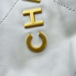 CHANEL Handbag 22 Coco Mark Shiny Calf Leather AS3980 2way White