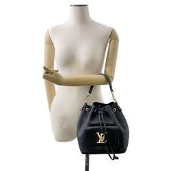 Louis Vuitton Shoulder Bag Grained Calf Leather Lock Me Bucket NV M57687 LOUIS VUITTON 2way Hand Black