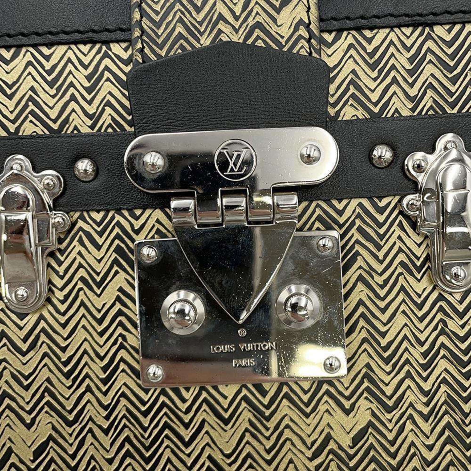 Louis Vuitton Shoulder Bag Epi Chevron Petite Malle LOUIS VUITTON Black