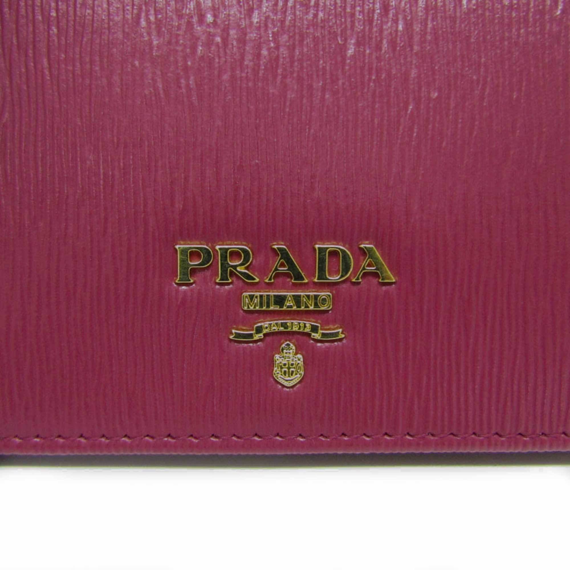 Prada Vitello Move Women's Leather Wallet (bi-fold) Pink