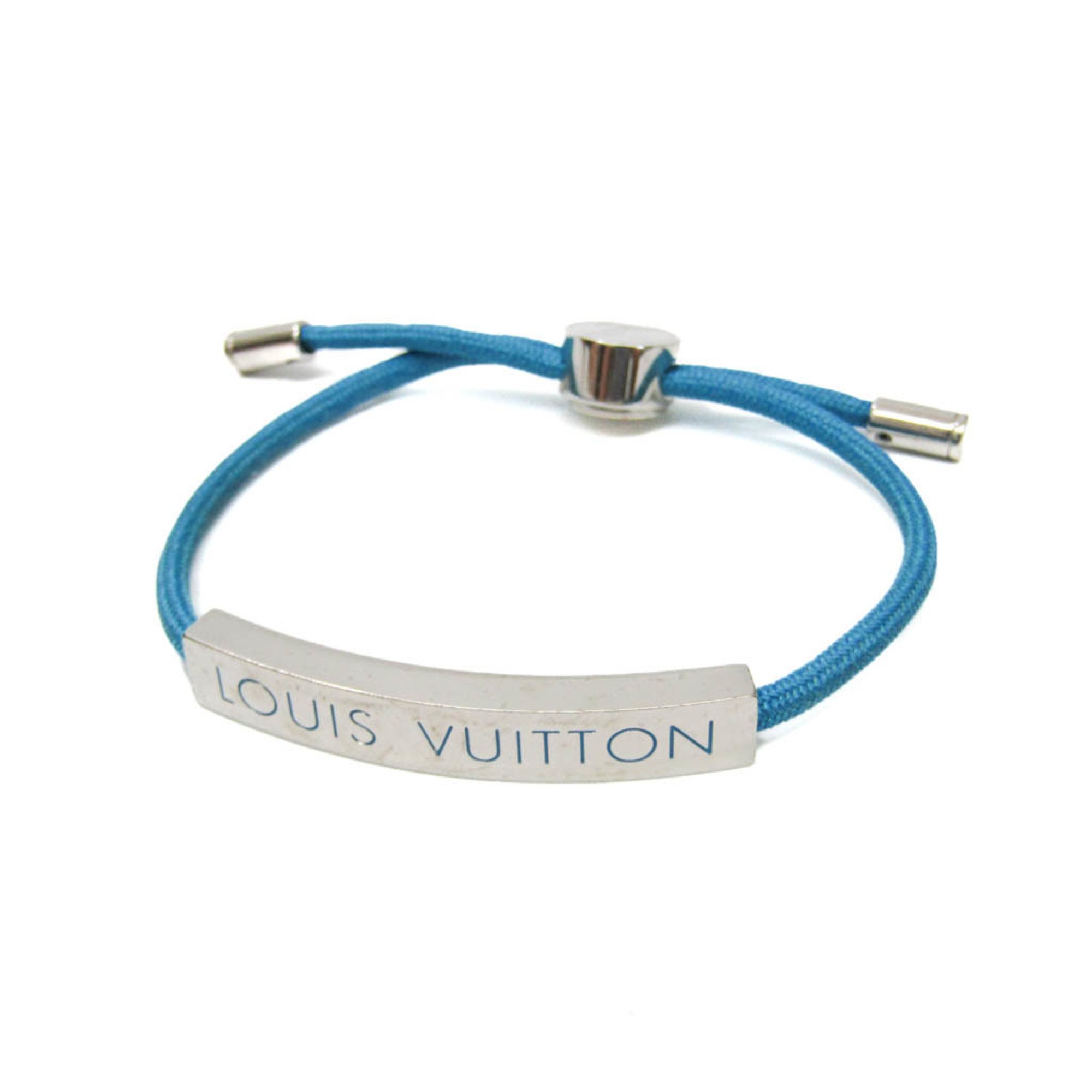 Louis Vuitton LV Space LV Initials Bracelet M69311 Enamel,Metal Bangle Bleu Celeste,Silver