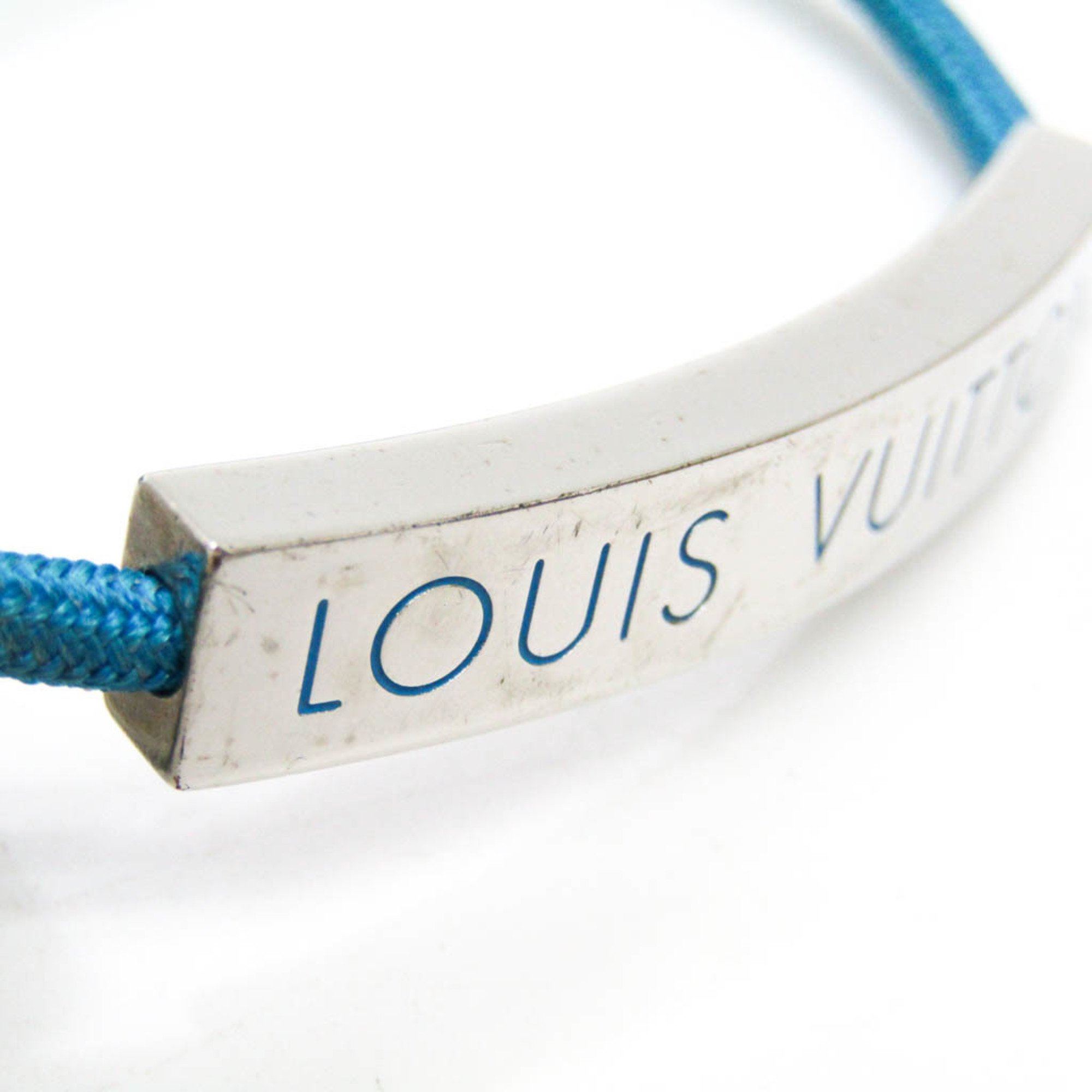 Louis Vuitton LV Space LV Initials Bracelet M69311 Enamel,Metal Bangle Bleu Celeste,Silver