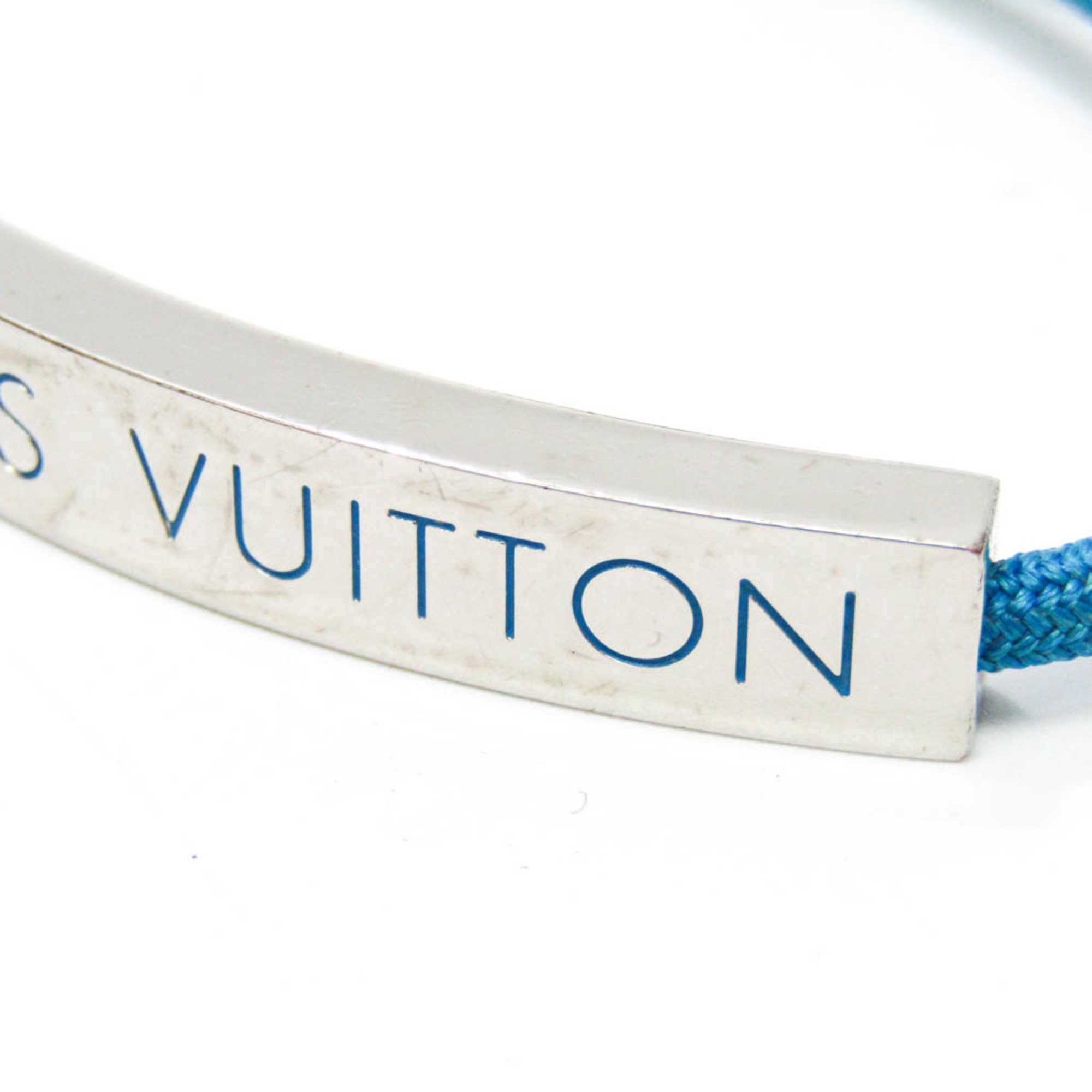 Louis Vuitton LV Space LV Initials Bracelet M69311 Enamel,Metal Bangle Bleu Celeste,Silver