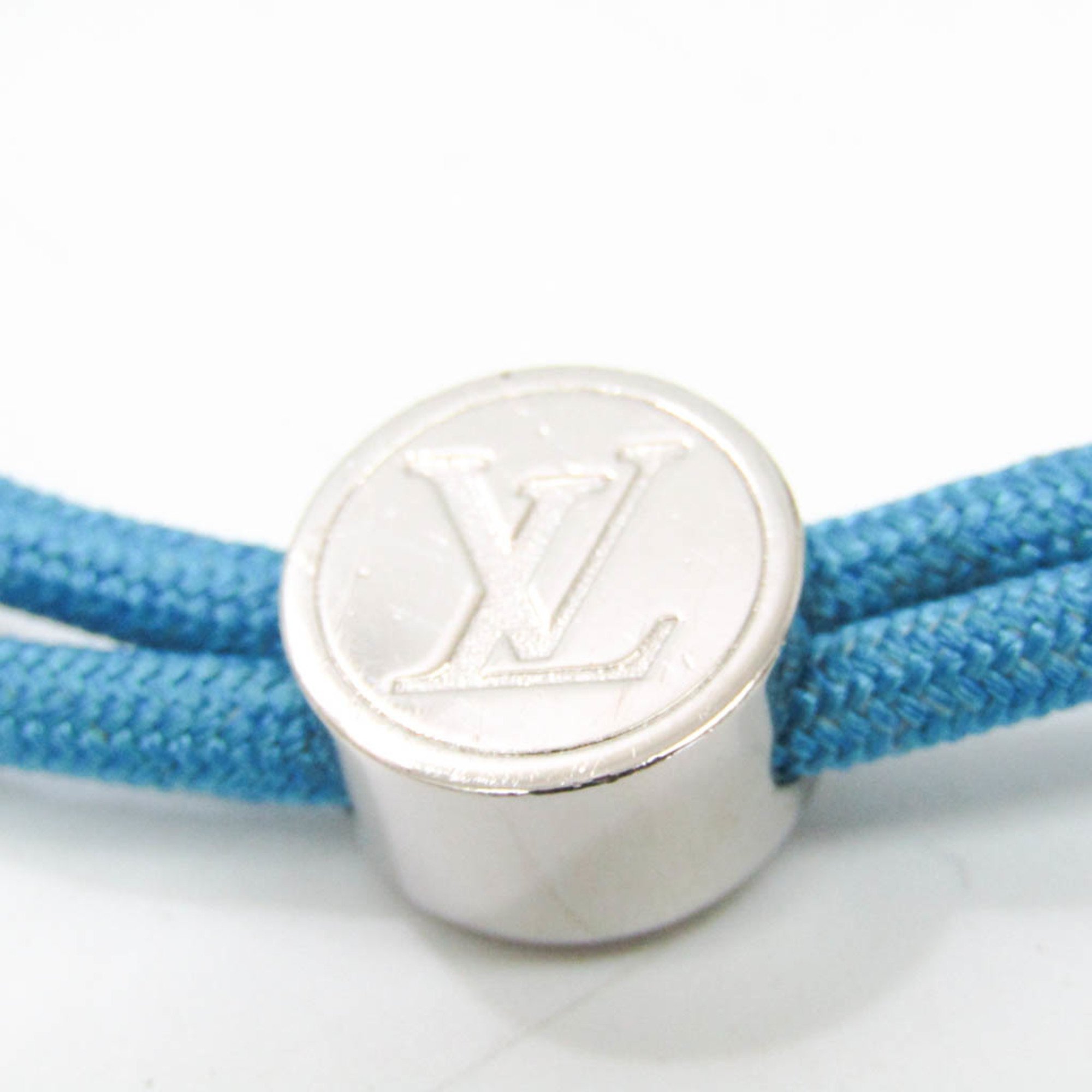 Louis Vuitton LV Space LV Initials Bracelet M69311 Enamel,Metal Bangle Bleu Celeste,Silver