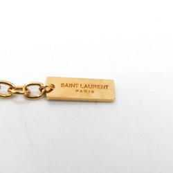 Yves Saint Laurent YSL Logo Gold Plating No Stone Women's Casual Pendant Necklace (Gold)