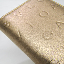 Bvlgari Bvlgari Logo Infinitum 292997 Leather Card Case Gold