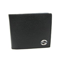 Gucci Interlocking G 610466 Men's Leather Middle Wallet (bi-fold) Black,Navy