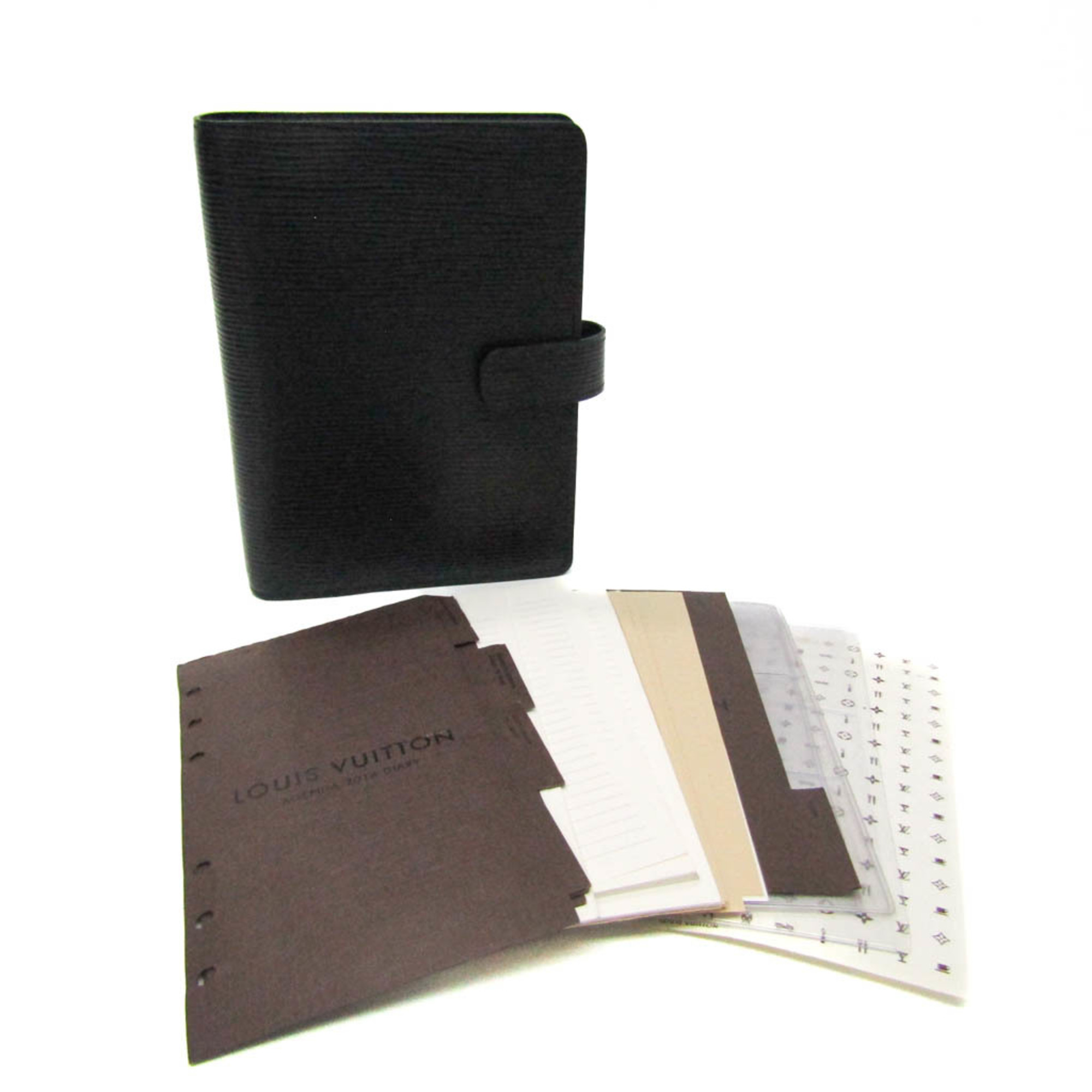 Louis Vuitton Epi Personal Size Planner Cover Noir Agenda MM R20202