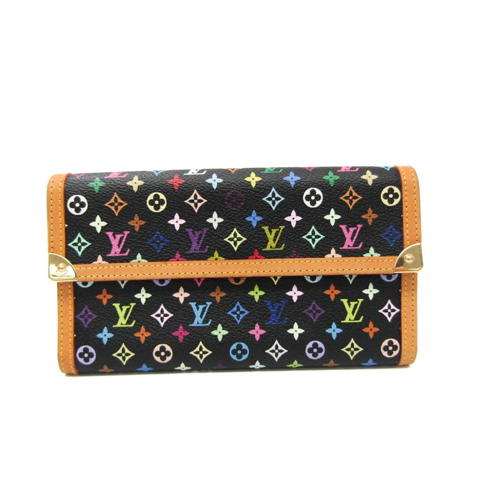 Louis Vuitton Monogram Multicolore International Wallet M92658 Women,Men Monogram Multicolore Long Wallet (tri-fold) Noir