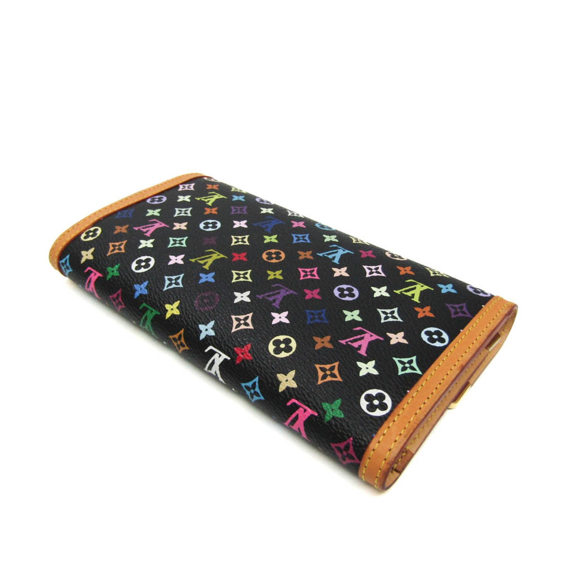 Louis Vuitton Monogram Multicolore International Wallet M92658 Women,Men Monogram Multicolore Long Wallet (tri-fold) Noir