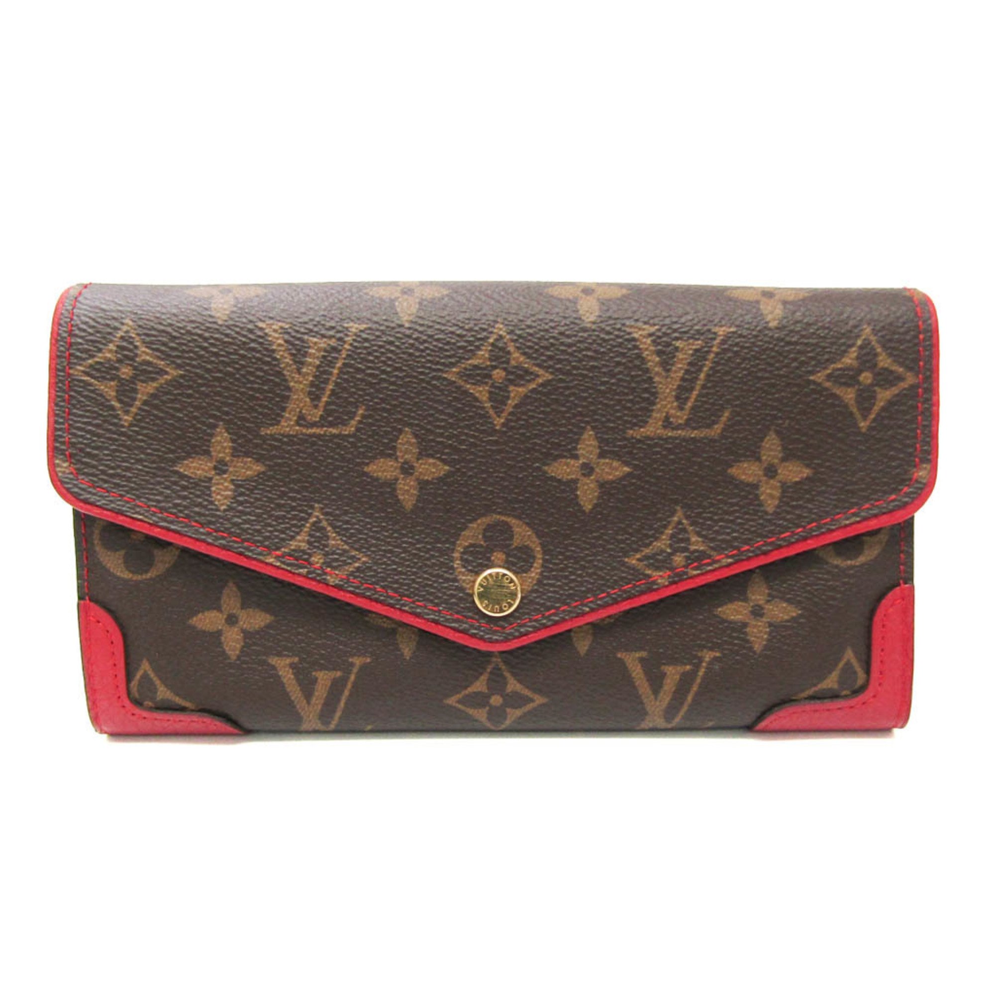 Louis Vuitton Monogram Sarah-wallet-retiro M61184 Women's Monogram,Leather Long Wallet (bi-fold) Cerise,Monogram