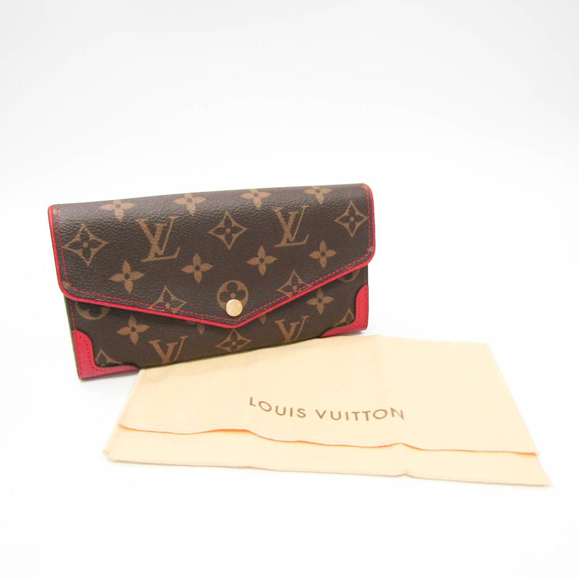 Louis Vuitton Monogram Sarah-wallet-retiro M61184 Women's Monogram,Leather Long Wallet (bi-fold) Cerise,Monogram