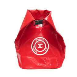 Chanel CC Cocomark Waterproof Women,Men Vinyl Backpack Red Color