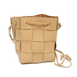 Bottega Veneta Intrecciato Small Cassette Bucket Bag 680218 Women's Leather Shoulder Bag Beige
