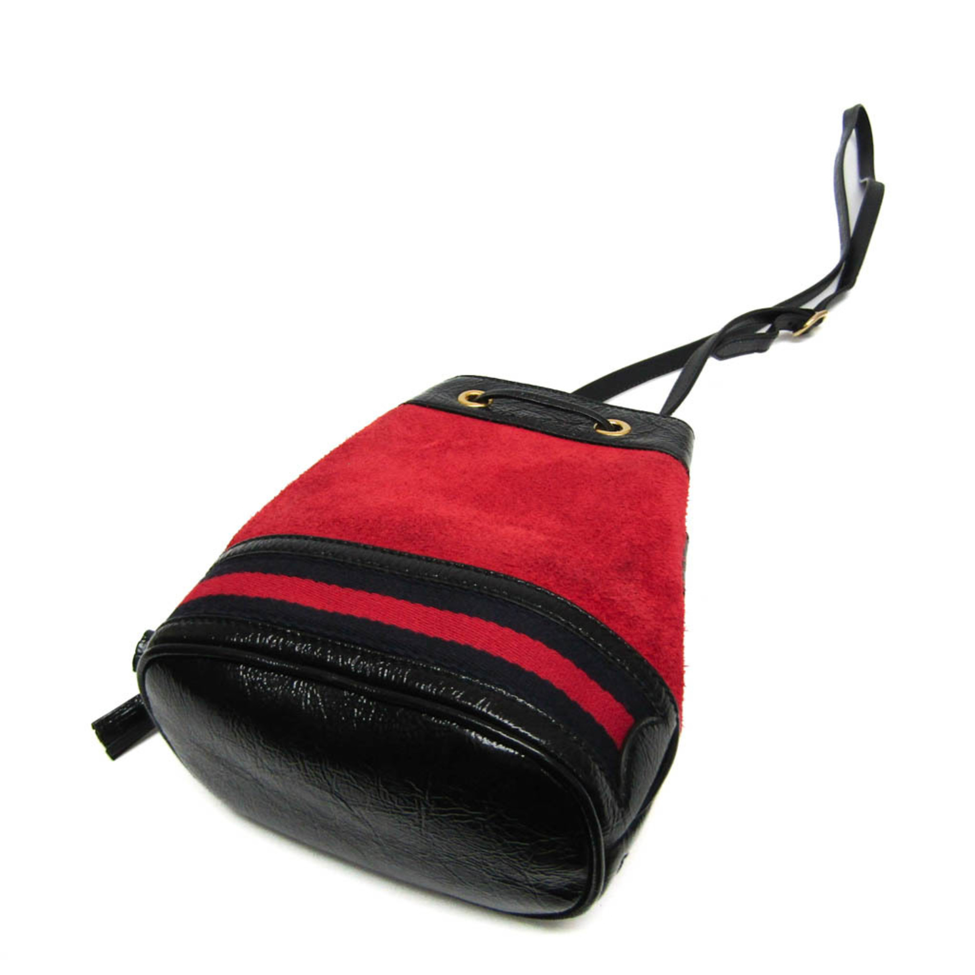 Gucci Drawstring Bag Type 550620 Women's Leather,Suede Shoulder Bag Black,Navy,Red Color