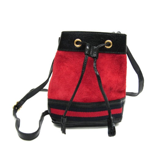 Gucci Drawstring Bag Type 550620 Women's Leather,Suede Shoulder Bag Black,Navy,Red Color