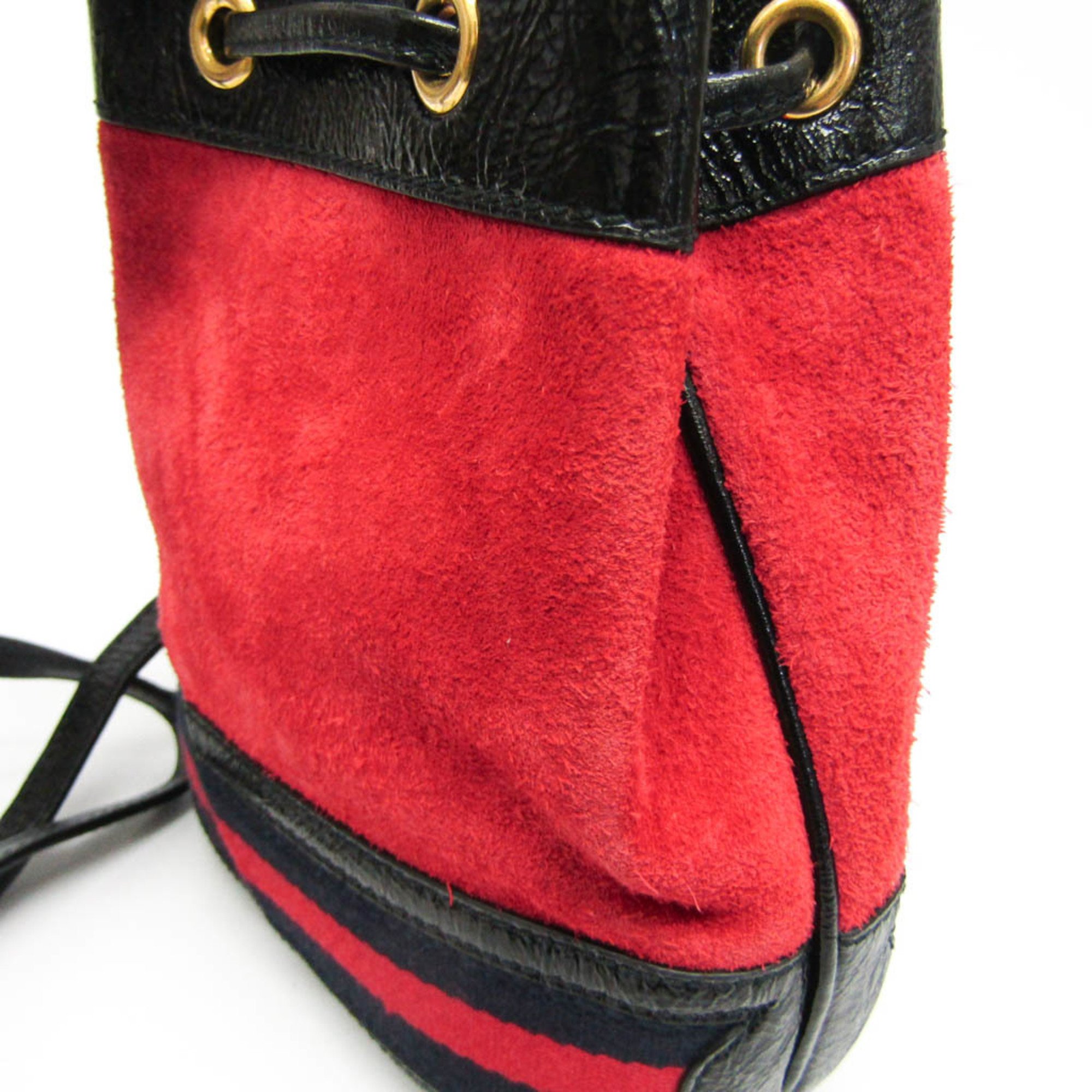 Gucci Drawstring Bag Type 550620 Women's Leather,Suede Shoulder Bag Black,Navy,Red Color