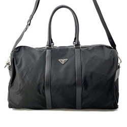 Prada Boston Bag Nylon Leather PRADA 2way Shoulder Black