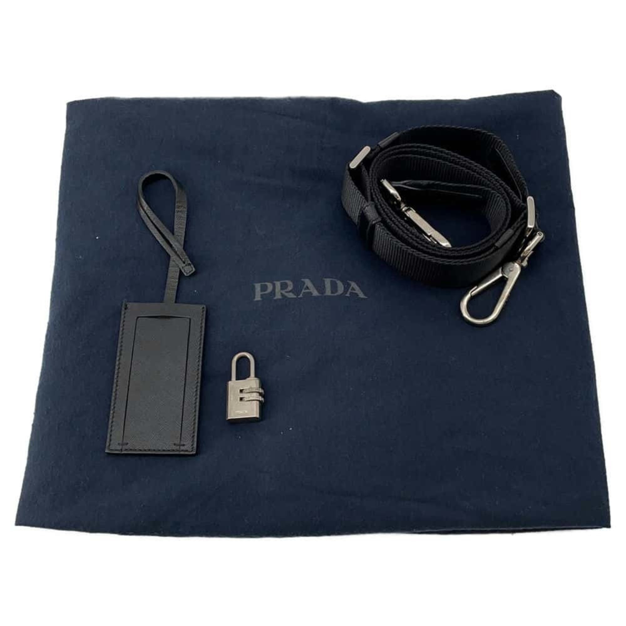 Prada Boston Bag Nylon Leather PRADA 2way Shoulder Black