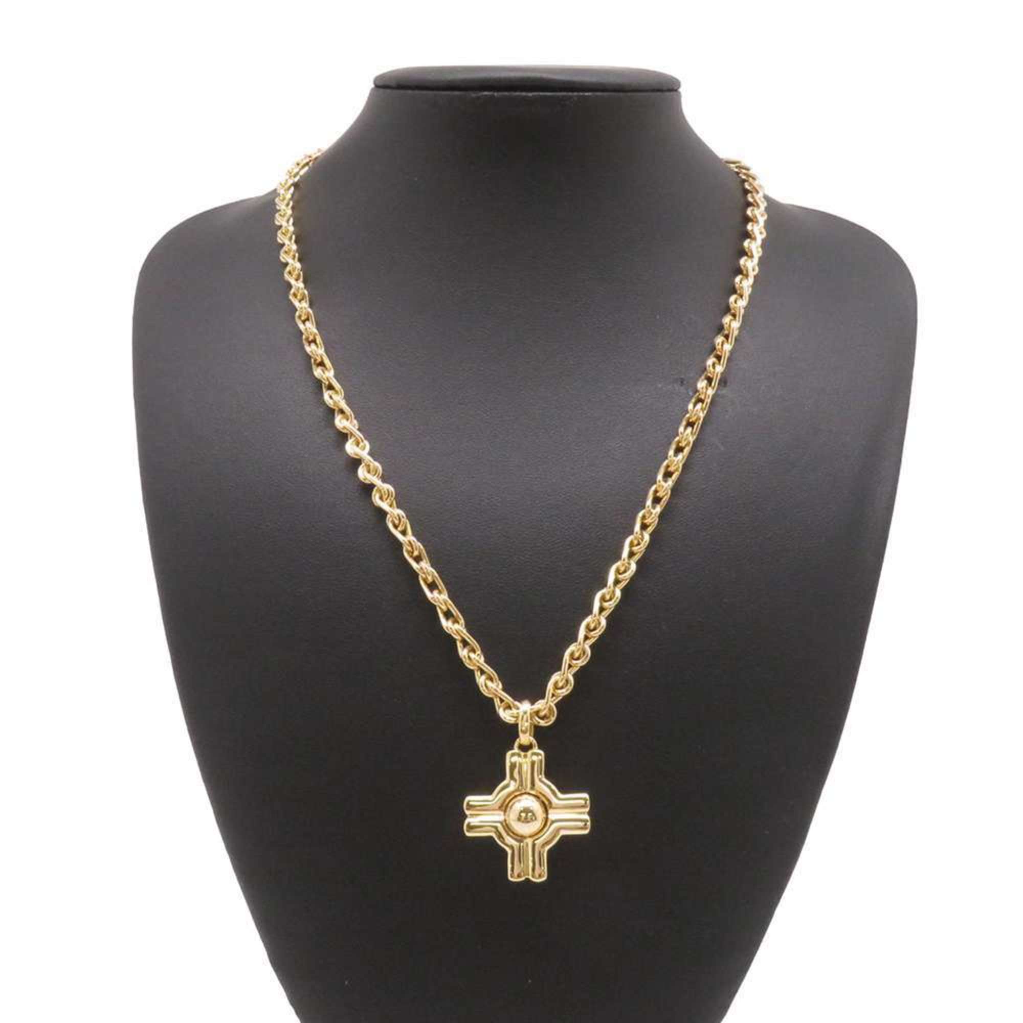 BVLGARI Necklace Cross Motif K18YG Yellow Gold Pendant