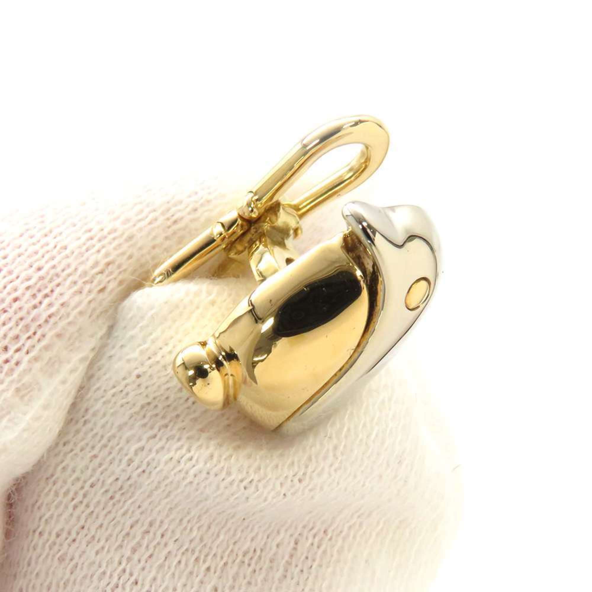 BVLGARI Cufflinks with Penguin Motif, K18YG Yellow Gold, K18WG White