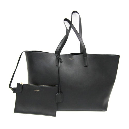 Saint Laurent Shopping Large Tote 394195 Women's Leather Tote Bag Black