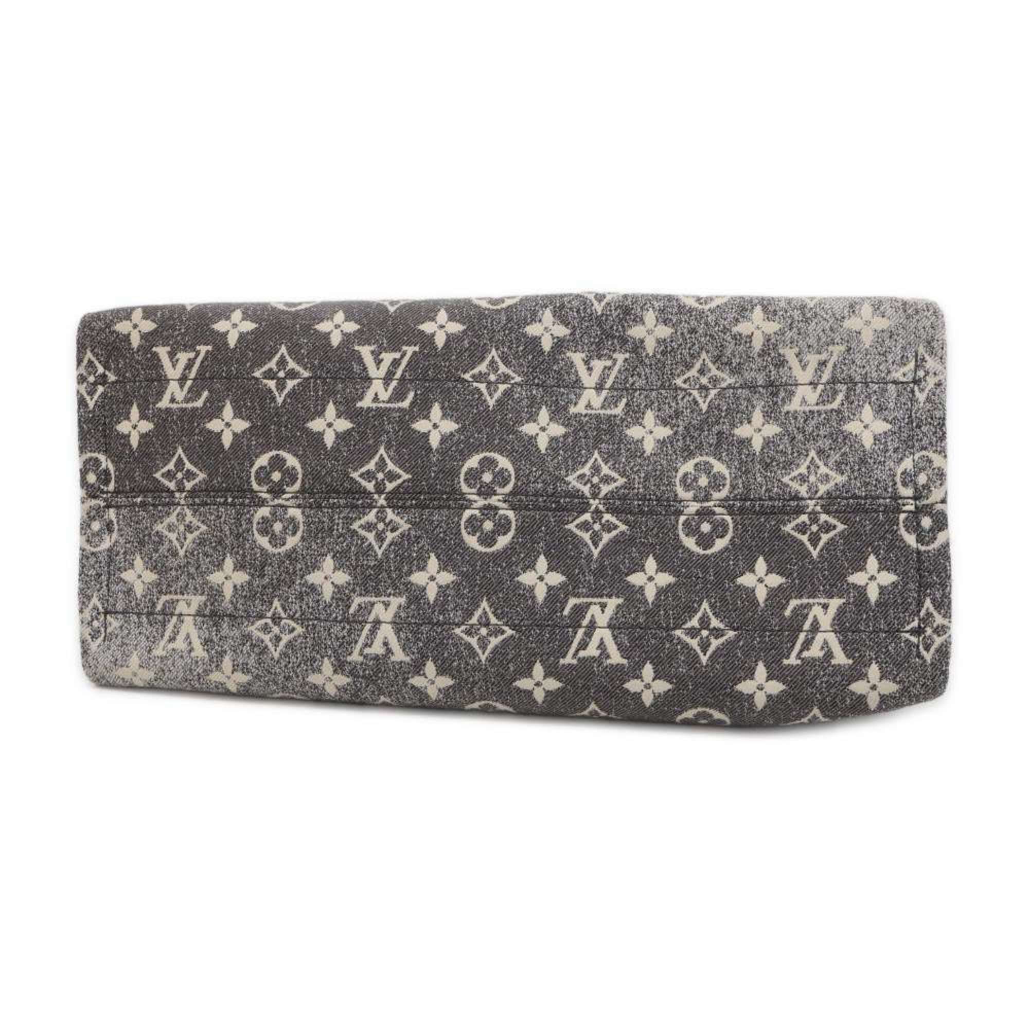 Louis Vuitton Tote Bag On the Go MM Monogram Jacquard Denim M46448 LOUIS VUITTON Black White